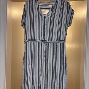 Time and Tru Striped Button Front Dress | Tie Waist | Fits Like Medium